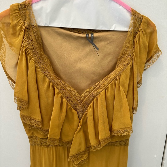 Anthropologie Short-sleeve V-neck Ruffle Midi Dress - Picture 7 of 9